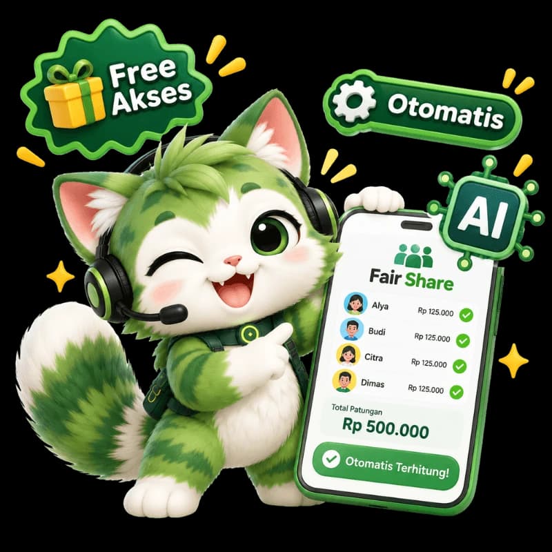 Maskot tiga langkah checkout